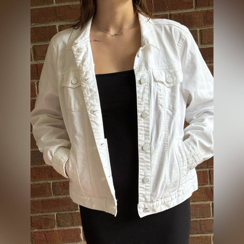 Tommy Hilfiger White Jean Jacket Classic Denim Style